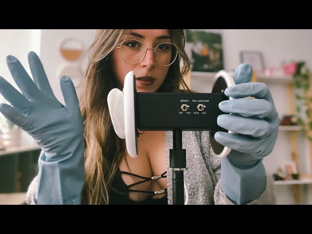 ASMR deep latex gloves sounds with 3dio🩵