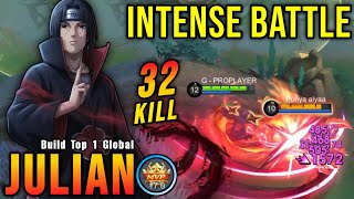 Julian 32 Kills   MANIAC!! Super Intense Battle!! - Build Top 1 Global Julian ~ MLBB