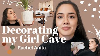 DECORATING MY GIRL CAVE | spare room\/office makeover, decor haul, choosing paint, + MORE on a budget