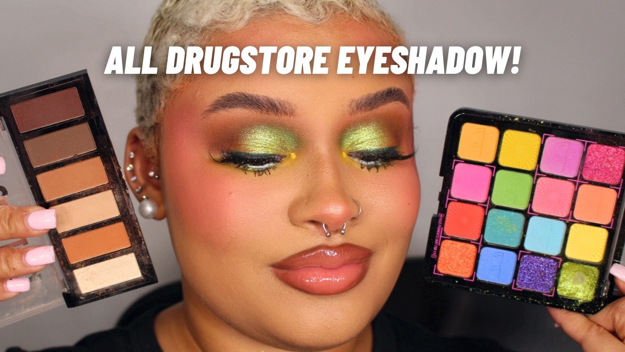 SHIMMERY GREEN EYESHADOW TUTORIAL | ALL DRUGSTORE!