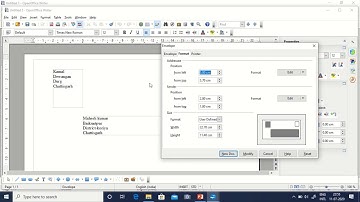 how to create and Modify envelop in open office 4.0