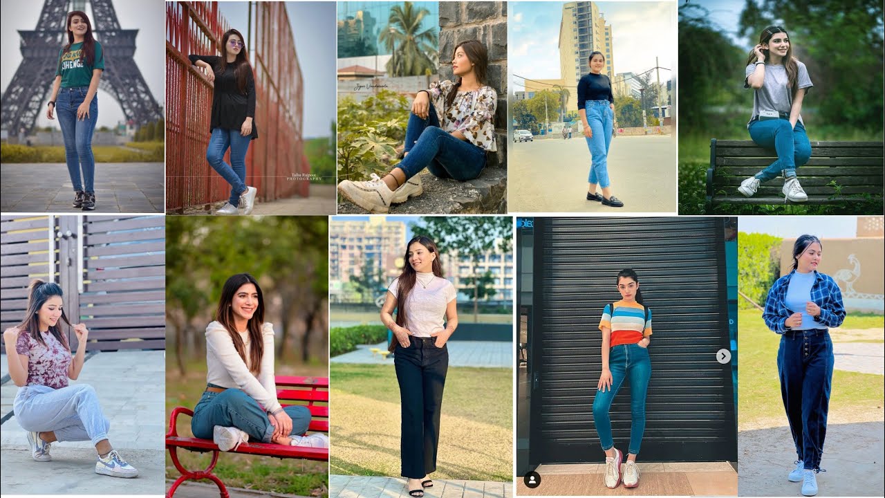Beautiful Fashion Woman Wearing Jeans Posing Stock Photo 621281678 |  Shutterstock