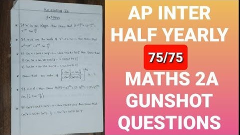 AP INTER HALF YEARLY EXAM EXPECTED QUESTIONS|MATHS 2A #inter  #mathsclass  #apinterexamslatestnews
