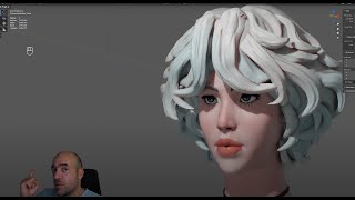 Girl face sculpting practice for around 1 hour in Blender