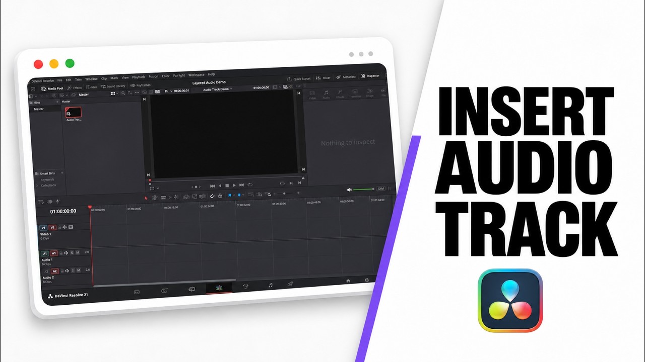 How to Add a New Audio Track in DaVinci Resolve (Organize Layered Sound ...