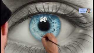 How to Draw a AMAZING realistic eye. Speed painting Resimi