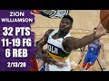 Zion Williamson sets new career high with 32 points in Thunder vs. Pelicans | 2019-20 NBA Highlights