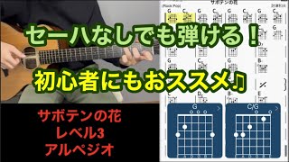 チューリップ【サボテンの花】ギター弾き方解説♫レベル1.2.3ストロークとアルペジオ！