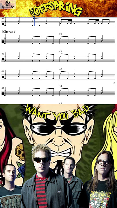 Download lagu The Offspring - Want You Bad (Drum Score) #drumsheetmusic #drumscore #drumtranscription