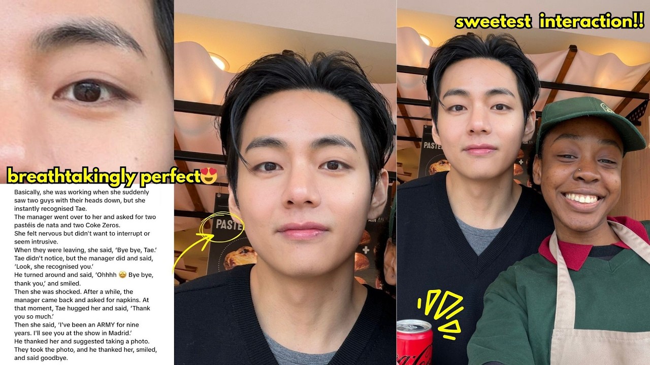 Это самая милая встреча с фанаткой в ​​моей жизни🥹💜 Тэхён обнял фанатку ARMY, которая болеет за н...