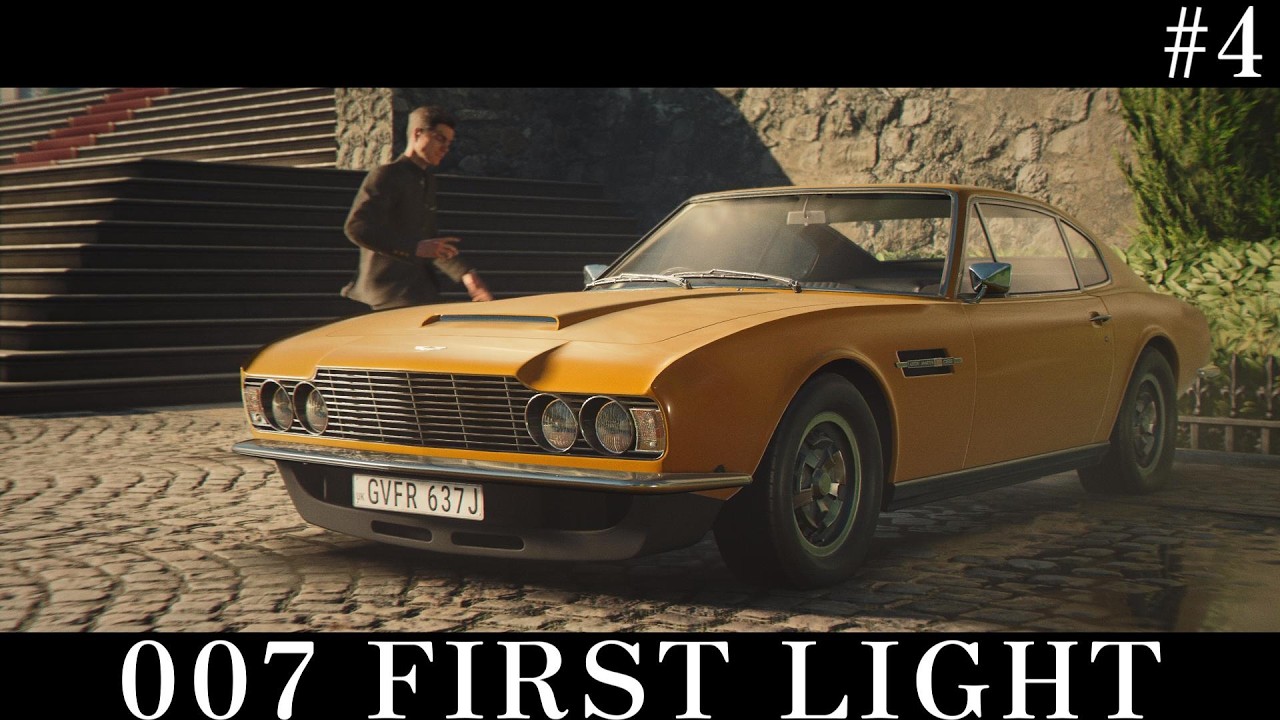 James Bond, as always, chases his enemies in a luxury sports car