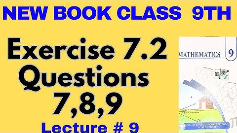 Class 9 Math | New Book | 2025 | Chapter 7 Exercise 7.2 Q7, Q8, Q9 | Coordinate Geometry