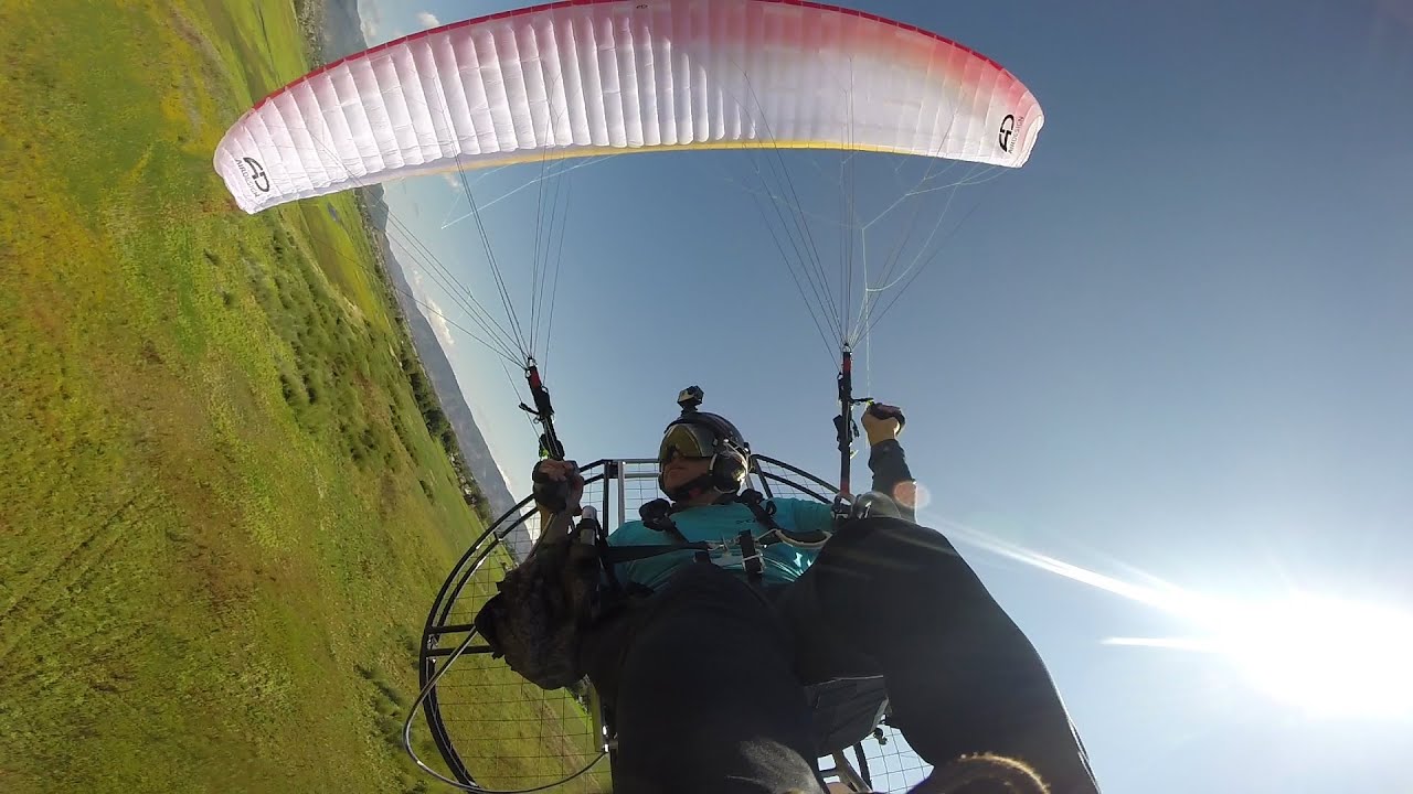 Powered Paraglider Flying - Paramotor Fight Before Breakfast