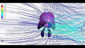 Propeller Flow Simulation Animation - velocity trajectory