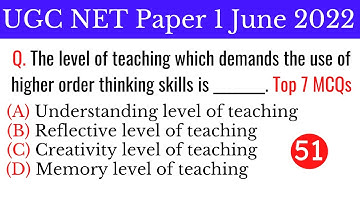 (Mock TEST 51) Top 7 Most Expected MCQs For NTA UGC NET Paper 1 June 2022 in Hindi & English