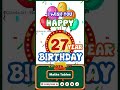I wish you 27 year Happy birthday Greeting #shorts