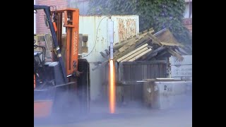 Hybrid rocket engine testing May 2004