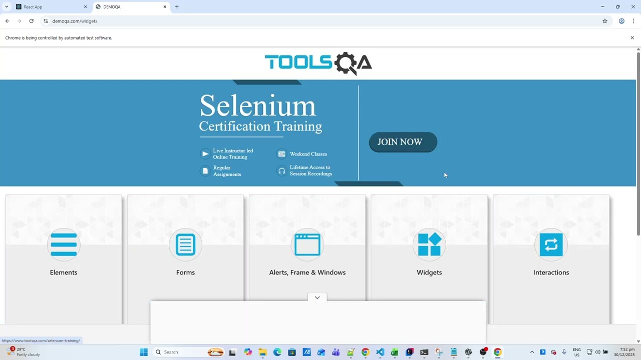 Java Selenium Framework 04e – Progress Bar Dynamic Range Stop + Completion Label Validation (TestNG)