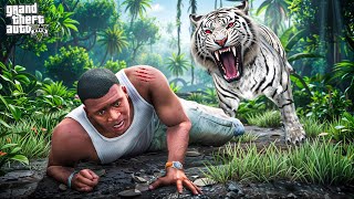 Franklin Tries to Catch a Rare White Tiger in GTA 5 screenshot 1