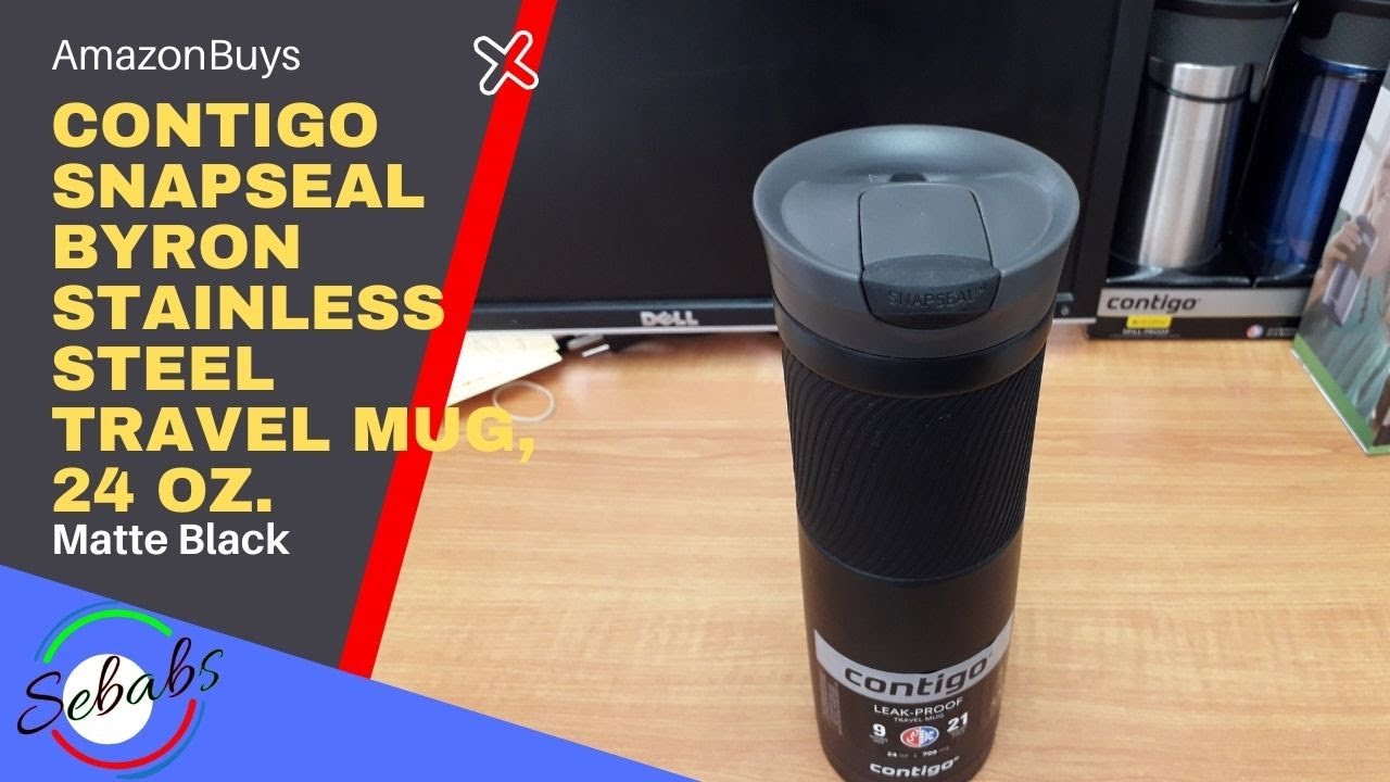 Contigo SNAPSEAL Byron Stainless Steel Travel Mug, 24 oz., Matte Black