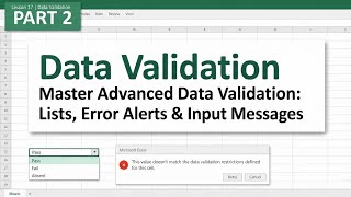 Part -2 Data Validation In Ms Excel 