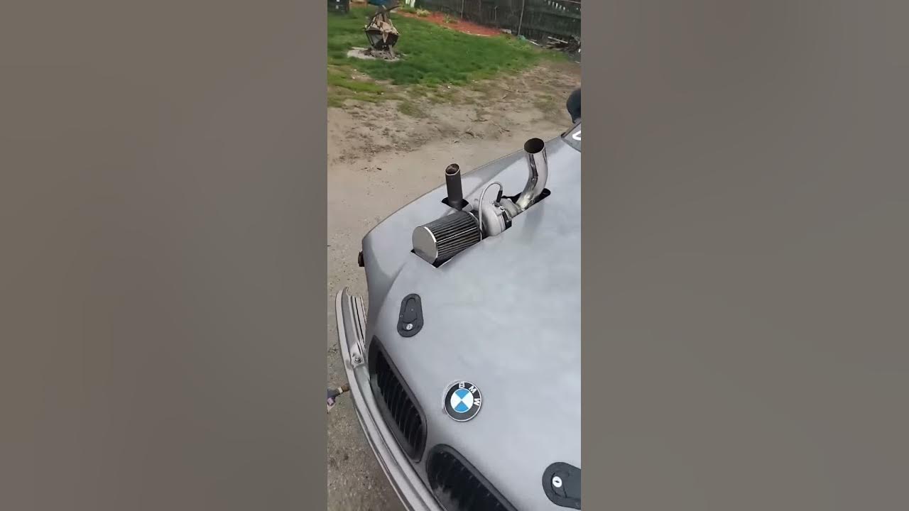 BMW Turbo Sticking Out The Hood - YouTube