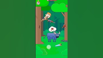 😱🌳 Save Him from the Angry Bull! | Impossible Puzzle Challenge 🧩🔥 #Shorts #PuzzleGame #BrainTeaser