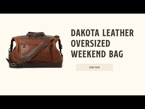 Dakota Oversized Leather Weekend Bag in Chestnut Brown