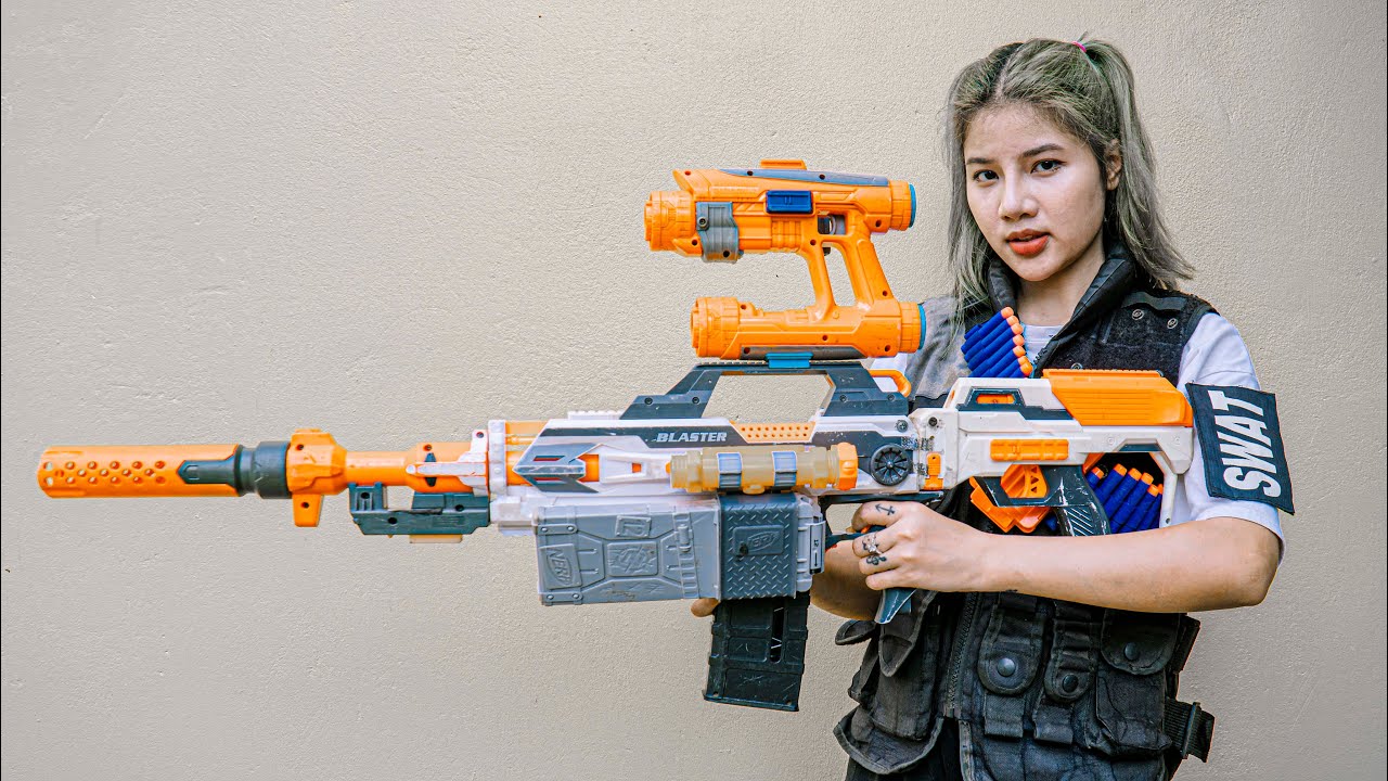 Nerf War Movies : Action Couple S.W.A.T Special Battle Evil Criminal Avenger  Teammate