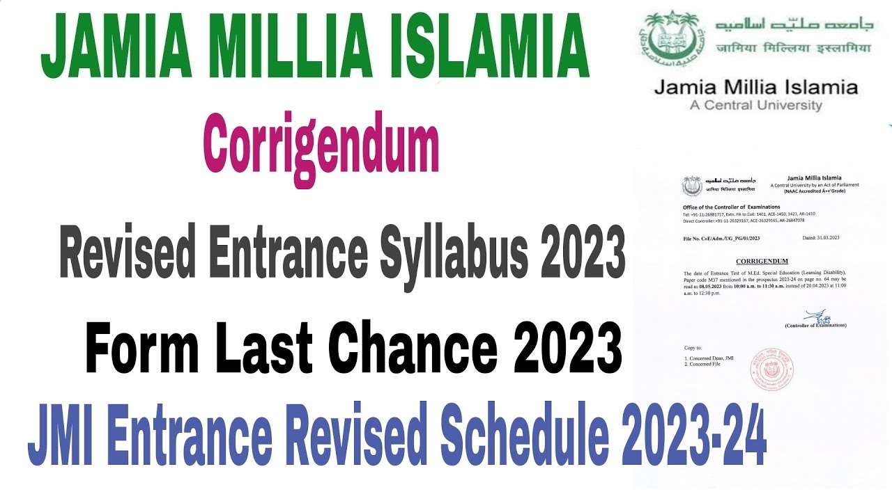 phd entrance exam 2023 jamia millia islamia