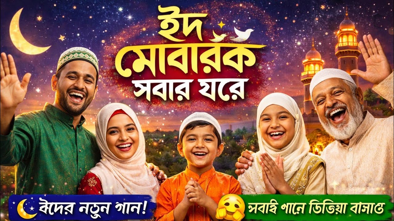 ঈদ মোবারক সবার ঘরে 🌙 | নতুন ঈদের গান 2026 | Happy Eid Song | Bangla Eid ...