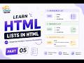 HTML 05 - Lists in HTML
