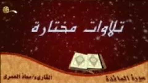 تلاوة من سورة المائدة للقارئ معاذ العمري