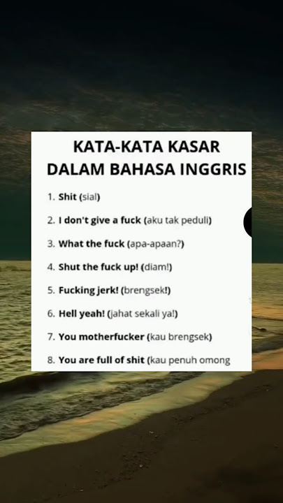Kata kata kasar dalam bahasa Inggris. #shortvideo #videoshort #bahasainggrisnya #english