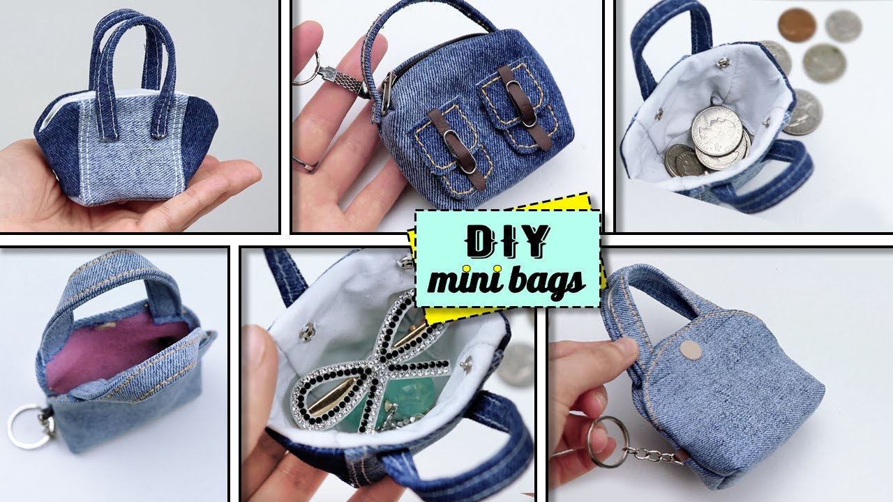 Sweet Design DIY MINI PURSE 😍 Coins Pouch Tutorial Denim Bag#miniature  #sewinghacks #bagmaking 