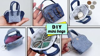 Sweet Design DIY MINI PURSE 😍 Coins Pouch Tutorial Denim Bag#miniature #sewinghacks #bagmaking