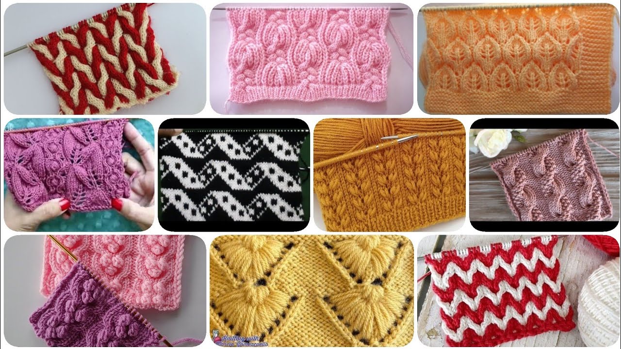 60 knitting stitch pattern design for sweater/Two colour knitting pattern ideas