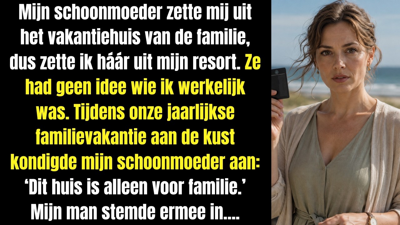 Mijn schoonmoeder zette mij uit het familiehuis en mijn man zweeg. "Dit huis is alleen voor familie", zei ze, terwijl ze mij voor de zoveelste keer kleinerde. Ik glimlachte alleen maar en belde de...