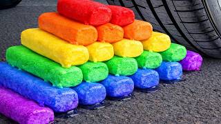Crushing Experiments! &Car vs Crunchy Rainbow Giant Sline Balloons & Soft Things By Car 3 screenshot 4
