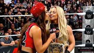 Liv Morgan Surprises Nikki Bellla With A Kiss Judgment Ai Generated Wwe