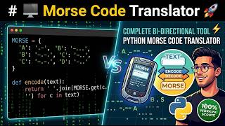 Morse Code Translator Python Mini Project #pythonprojects #pythonprogramming #learnpython #coding