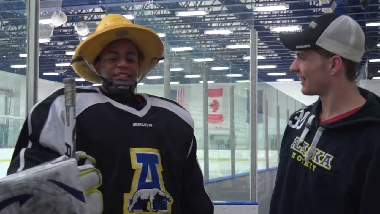 JOE COOK TRIES TO BE A NANOOK GOALIE - YouTube