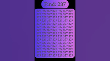 Only faster one can spot hidden 237 in 10 sec. #hidden #spot #riddles #brainteaser #search #gkquiz