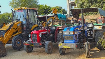 Eicher 380 Massey 1035 Mahindra 475 Di Tractors Power Test Loaded Red Mud | Jcb Video| Tractor Stuck
