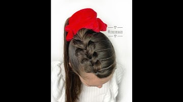 💕🐰Cute Quick Easy Pull Through Braid Updo Ponytail Short Video Tutorial🐰💕#foryou #recommended