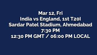 England tour of India, 2021