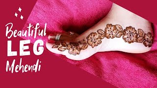 How to draw bridal mehndi design for legs| foot mehndi design simple | leg mehndi design simple