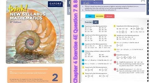 Oxford Think New Syllabus Mathematics 8th Edition Book 2 || Chapter 4 | Exercise 4E | Question 7 & 8