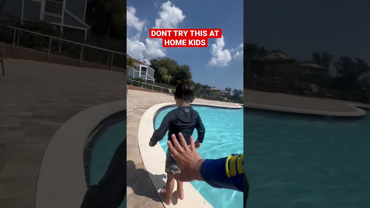 PUSHING KID IN POOL