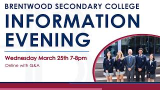 Brentwood Secondary College - 2026 Information Evening